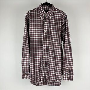 Ralph Lauren Red and White Casual Button Down Shirt